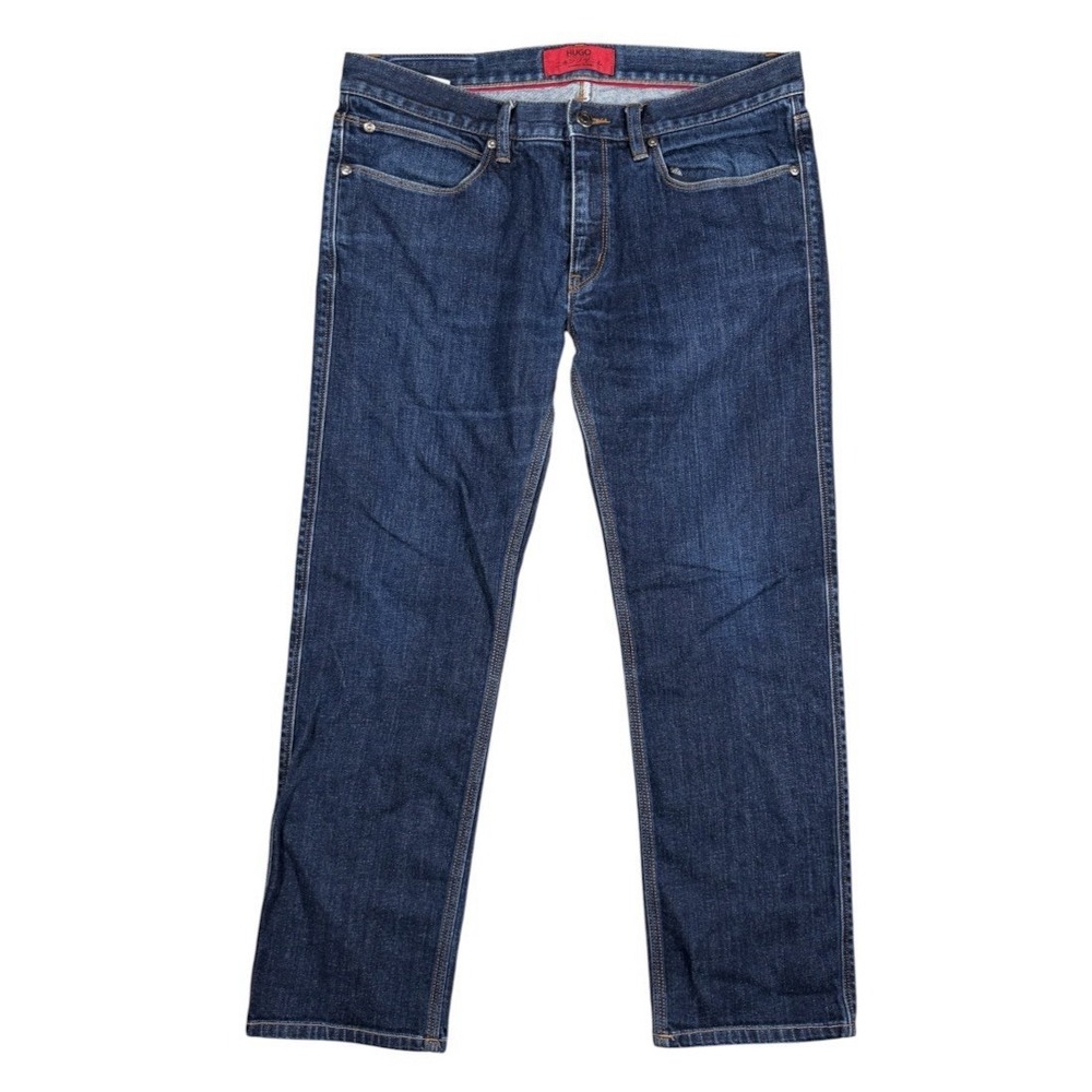 Hugo Boss 708 Japanese Denim Blue Jeans Mens 34x32(27) Slim Straight Red Label